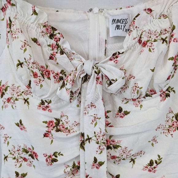 Princes Polly Ruffles Off the Shoulder Floral Mini Dress Size 2 - Picture 6 of 11